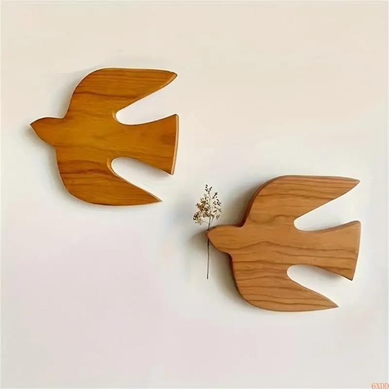 

2pcs Bird Wall Decor Wooden Swallow Hanging Ornament Minimalist Elegant Wall Decoration Modern Decorative Living Room Birds Scul 2pcs шампанського