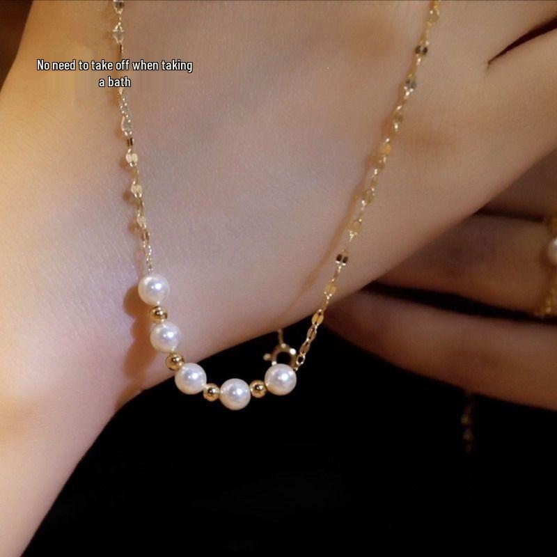 2026 Elegant Pearl Titanium Steel Choker: Women's Versatile Summer Necklace