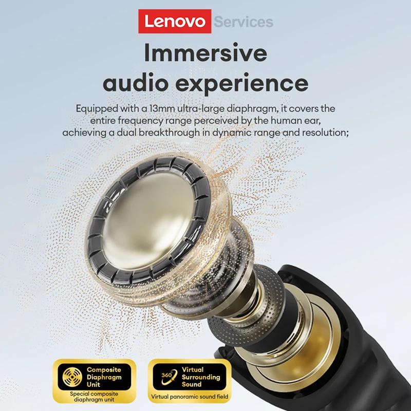 Originální bezdrátová sluchátka Lenovo RS121 OWS otevřeného typu, s klipem na ucho, Bluetooth sluchátka, HiFi zvuk, pro sport a hry, s nízkou latencí, s mikrofonem, Nové