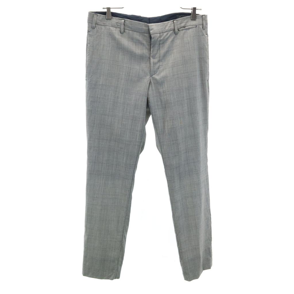 Prada Made In Hungary Glen Check Slacks Pants 48R Gray Men's Used