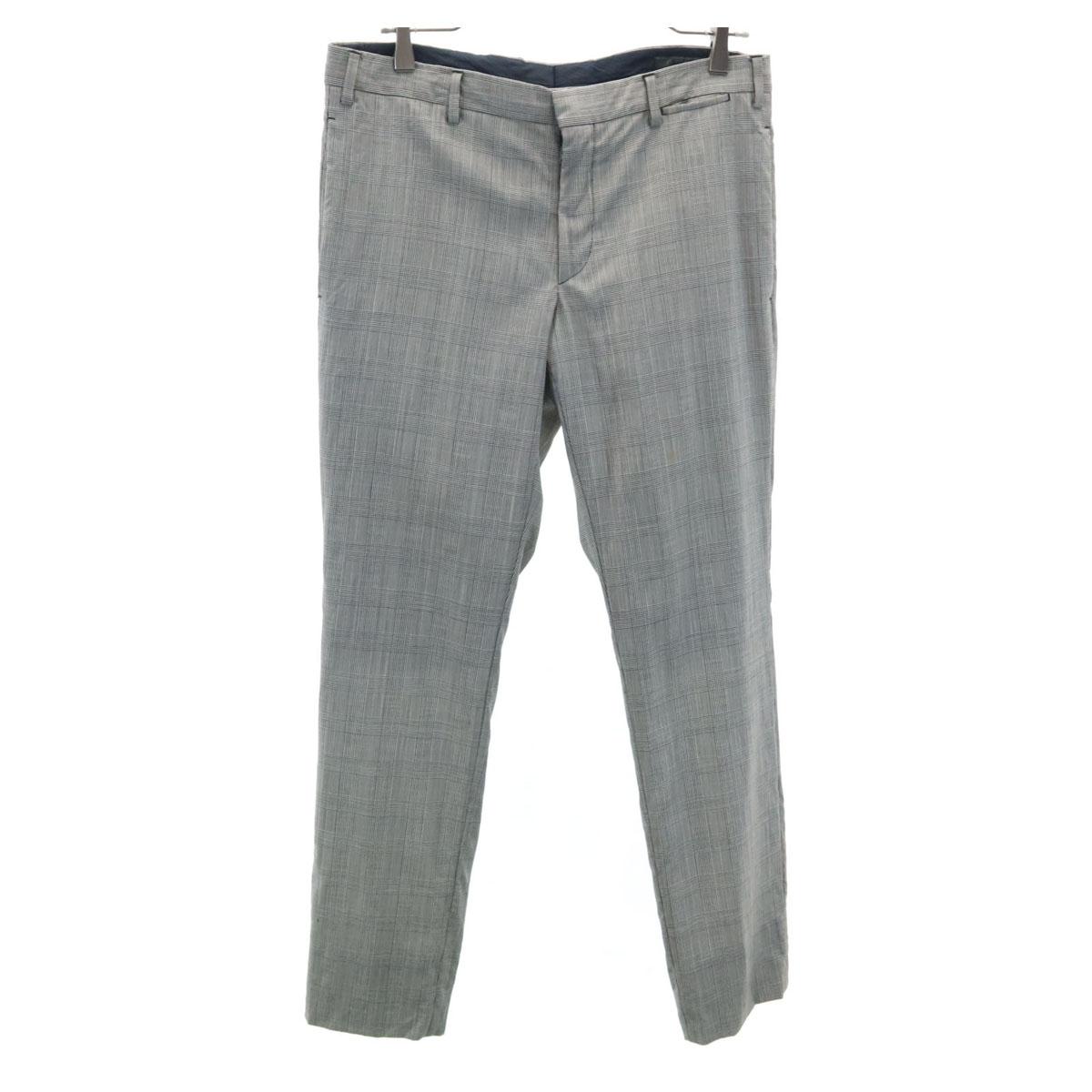 

PRADA Made in Hungary Glen check Slacks pants 48R gray Men s Used