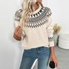 2025 Autumn and Winter New Casual Retro Ethnic Style Loose Round Neck Fair Isle Sweater