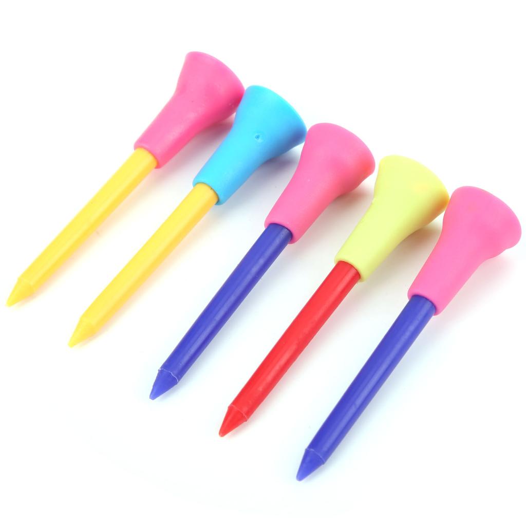 5 PcsPack Golf Tees Plastic Ball Holder Rubber Cushion Outdoor Sports Training Accessories