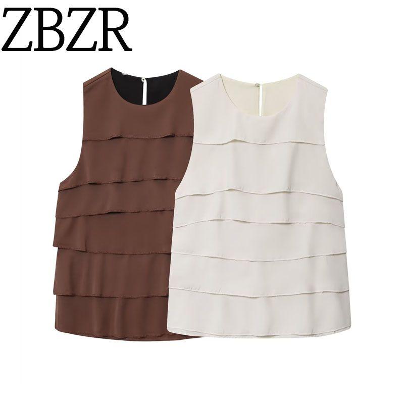 Za New Fall Women's Clothing 2025 Fashion Wind Fashion Street Silk Satin Texture Ruffle Top 83129457
