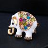 Fashion Retro Alloy Diamond Epoxy Small Elephant Brooch Party Clothing Accessories