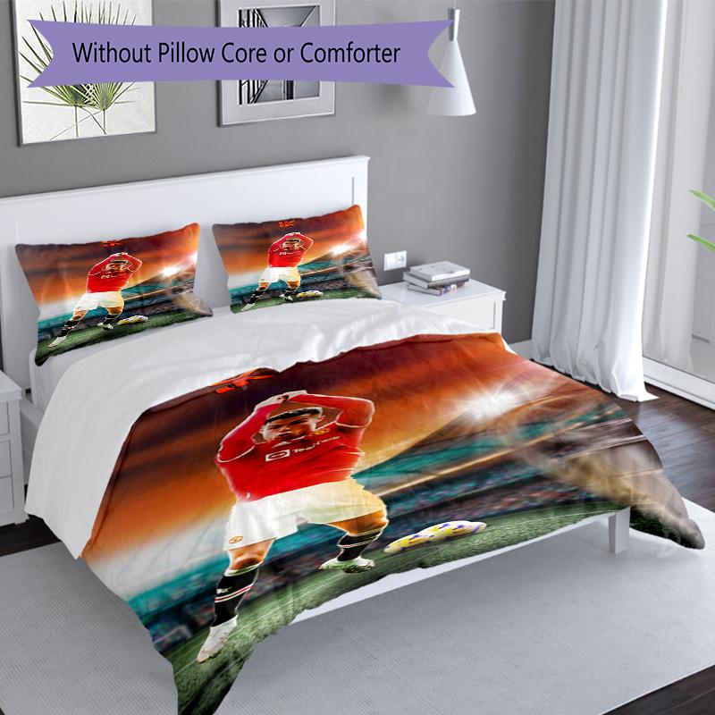 Ronaldo's Portugal's Cristiano Ronaldo Wins World Cup Bedding Set, Breathable Duvet Cover with Pillowcases, Soft Bed Linen for Bedroom Home Decoration