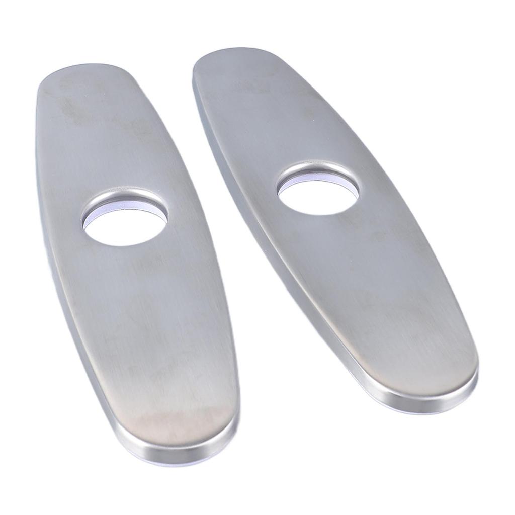 2PCS Hole Cover Deck Plate Pull Down Faucet Plate Stainless Steel Easy Maintenance Anti Leakage for Kitchen Sink