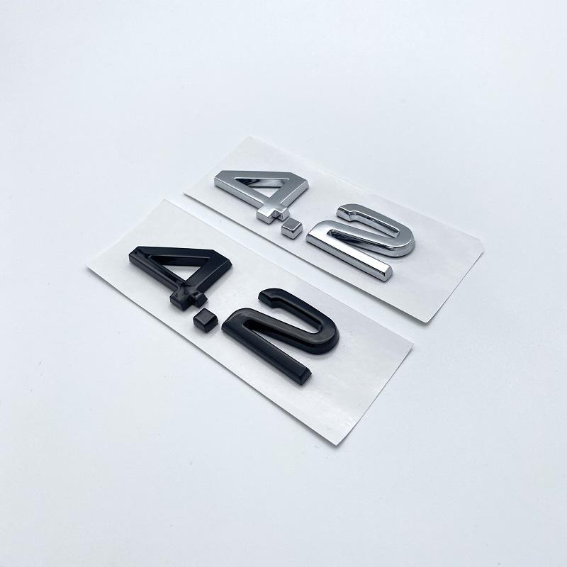 3D 2.4 3.6 4.2 Car Trunk ABS Badge Emblem For Car Rear Tailgate Fender Door Adhesive Badge for S A4 A5 A6 A7 A8 Q3 Q5 Q7