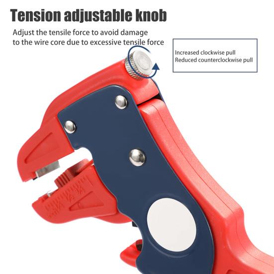 Self Adjusting Wire Stripper with Depth Stop Non-Slip Handle Ergonomic Design Easy To Use Portable Wire Stripper
