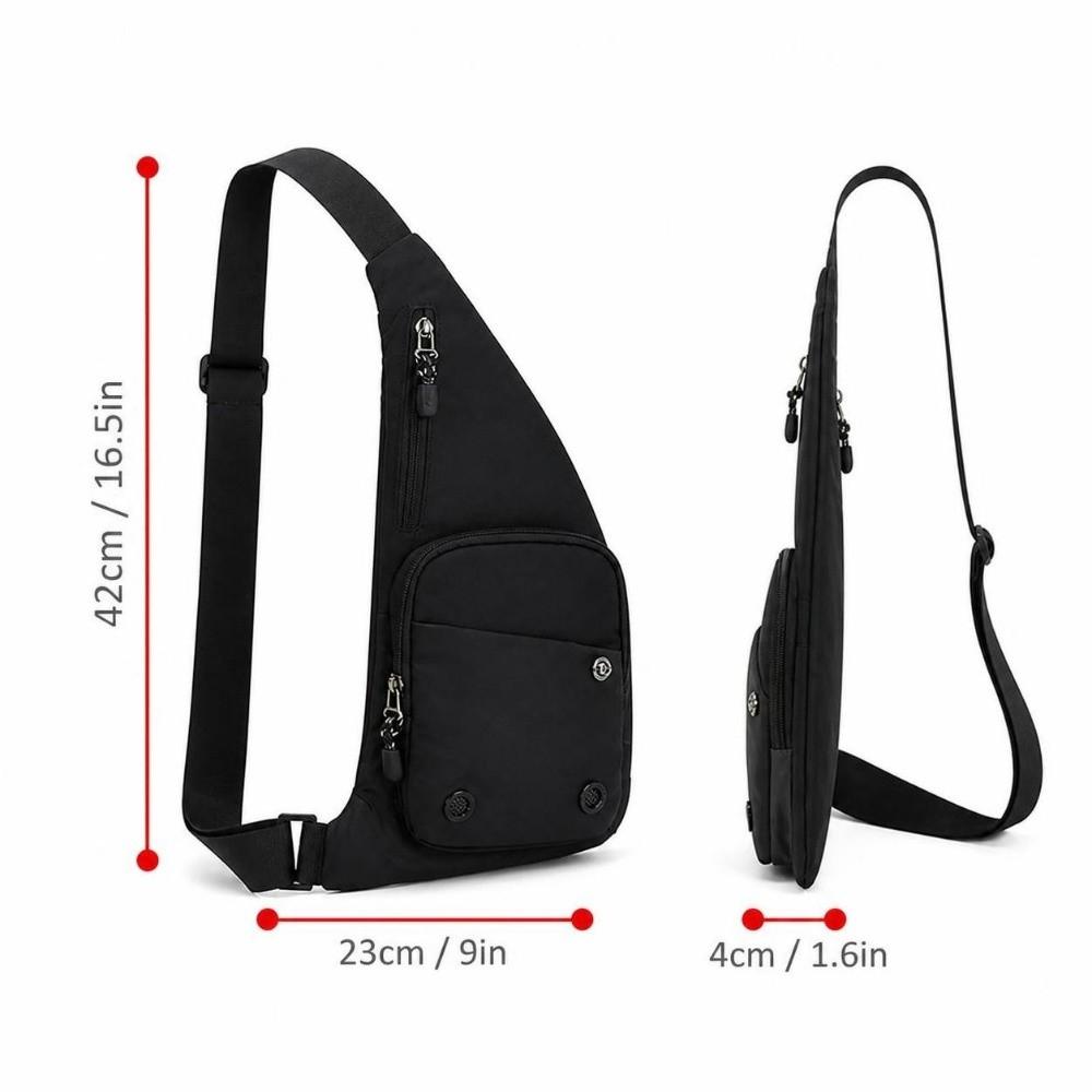 Lightweight Crossbody Shoulder Bag Zipper Pockets Sling Backpack Chest Bag  Camping Outdoor