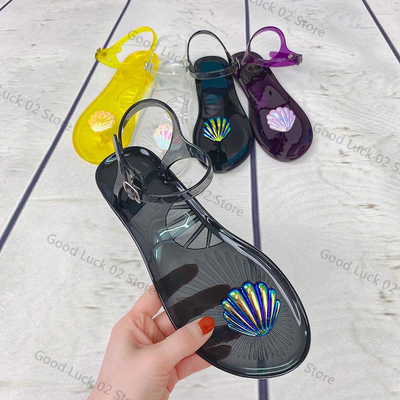 Fashion Beach Sandal Woman Luxury Large Size Shoes Lady 2025 Summer Heels Suit Female Beige Big New Comfort Fashion Girls Black Low Scan