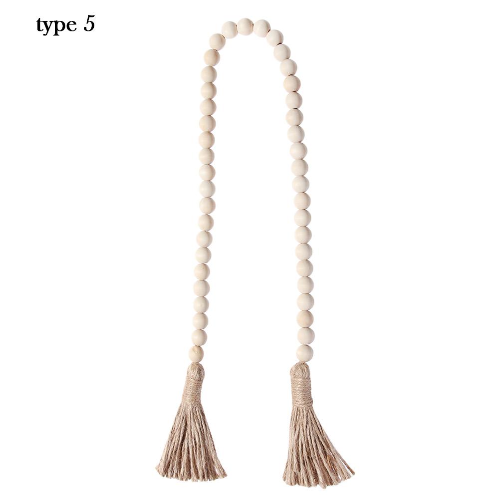 Bohemian Style Wooden Bead Tassels String Handmade Garland Jute Tassels Rustic Bead Ornament For Wall Hanging Decoration Crafts