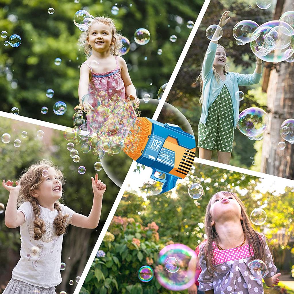 Bubble Gun 132 Holes Electric Automatic Soap Blower Bubbles Machine Kids Portable Outdoor Party Toys Gift Children‘s Day Gifts
