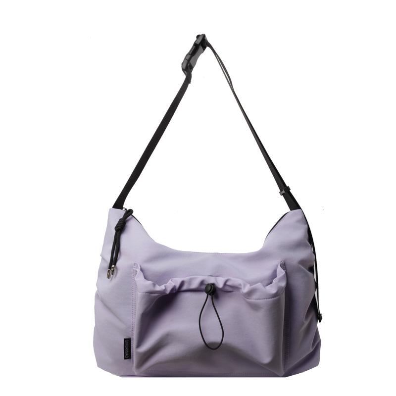 Large capacity pleated bag light and casual shoulder versatile messenger bag class commuter tote bag women