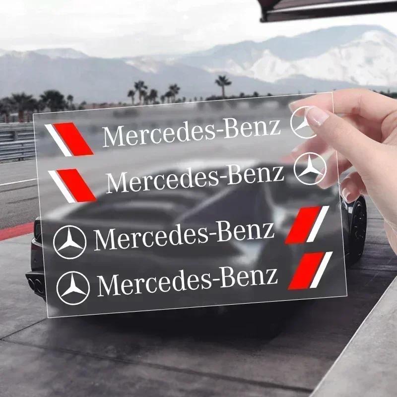 4PCS Car Door Handle Sline Badge Decoration Sticker Auto Applique Accessories for Mercedes Benz W211 W204 W210 W203 CLA GLA