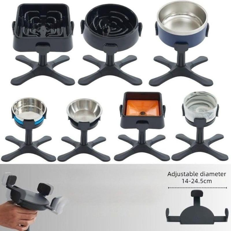 Adjustable Height Diameter Stand for Pet Bowl Non-Slip Base Tiltable Angle Dog Bowls Stand Pets Feeding Four-Leg Stands