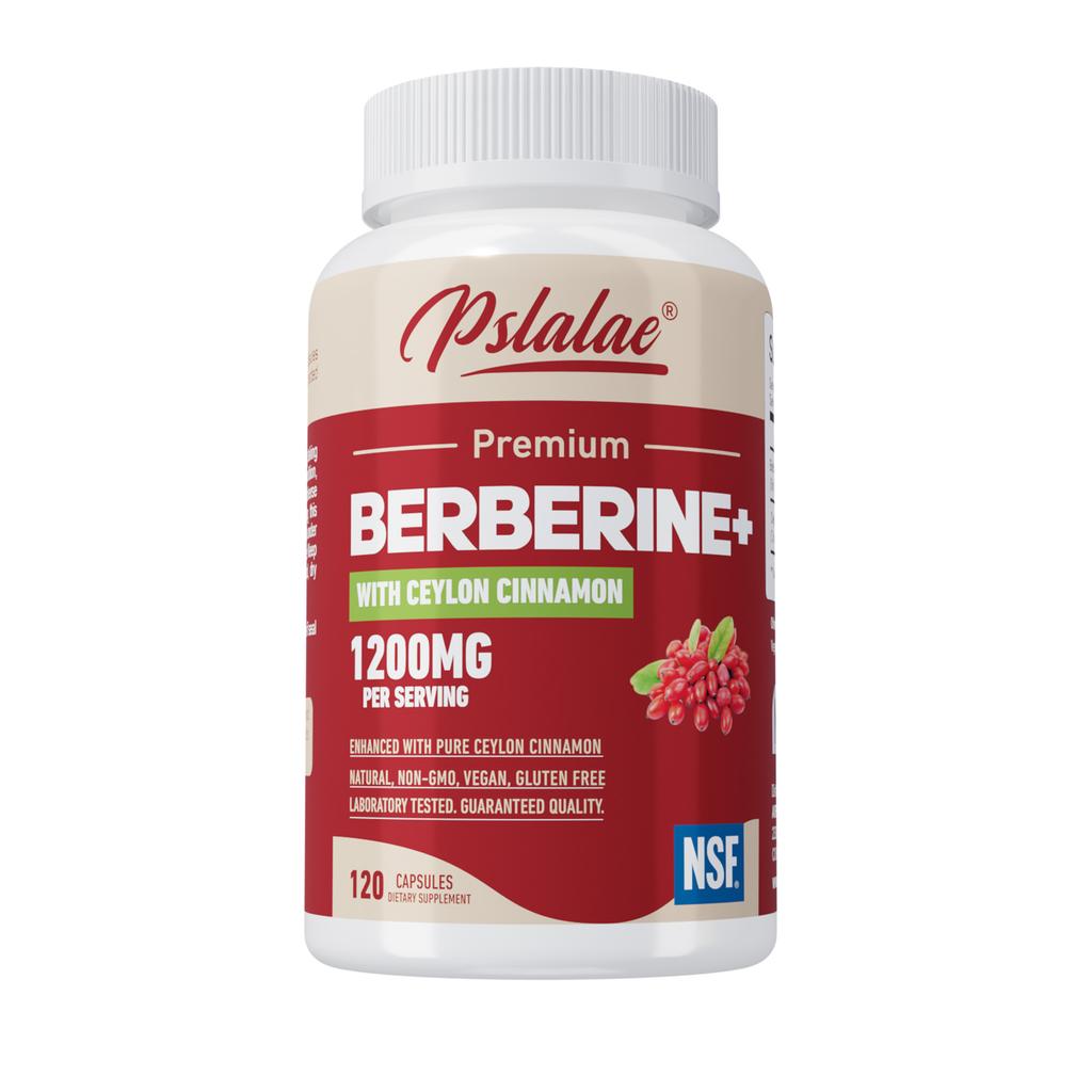Capsule di Berberina, 1200 mg per porzione, contengono estratto di cannella di Ceylon, facilmente assorbibili, adatte agli adulti.