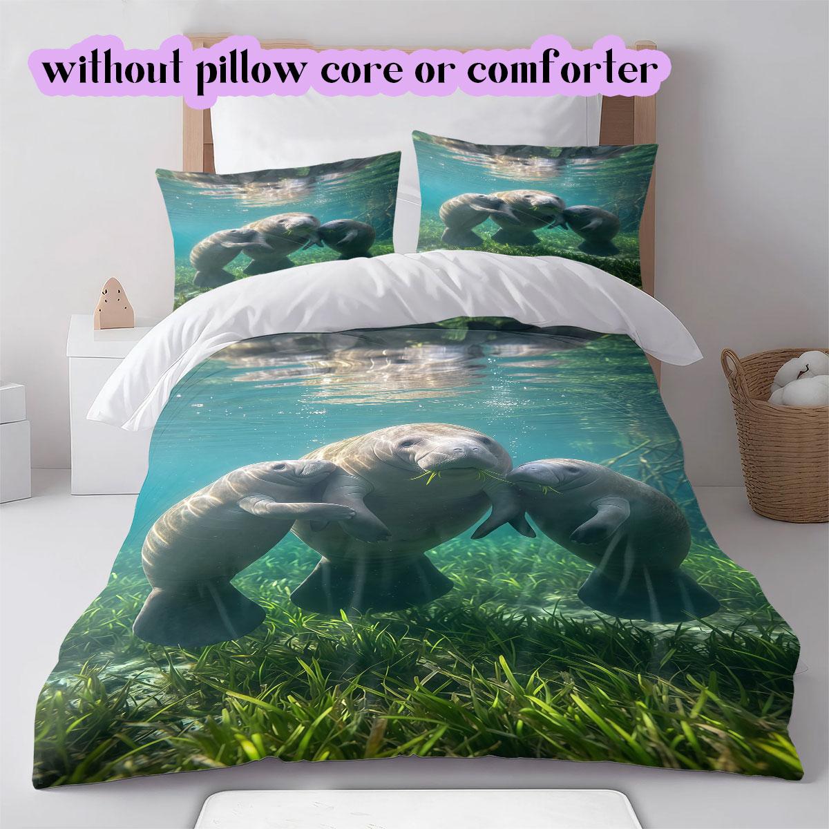 

Animals in the water Pattern Bedding,Quilt Set Quilt Cover Pillowcase Home Birthday Gift (1*duvet cover+2*pillowcase,without core) 135x200cm