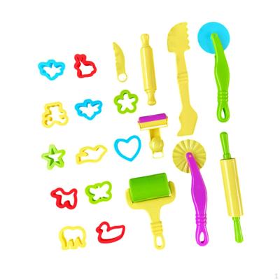 20 Pieces with Rolling Pin Playdough Tools Set for Children Birthday Gift