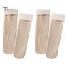 2 Pairs Women Winter Socks Mid-tube Solid Color High Elasticity Keep Warm Lightweight Comfort Warmth Daily Socks Sport Socks