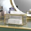 1pc Glass Tissue Box Ornament Bedroom Desktop Tissue Box Living Room, Bathroom, Dining Room Desktop Paper Box Home Decor