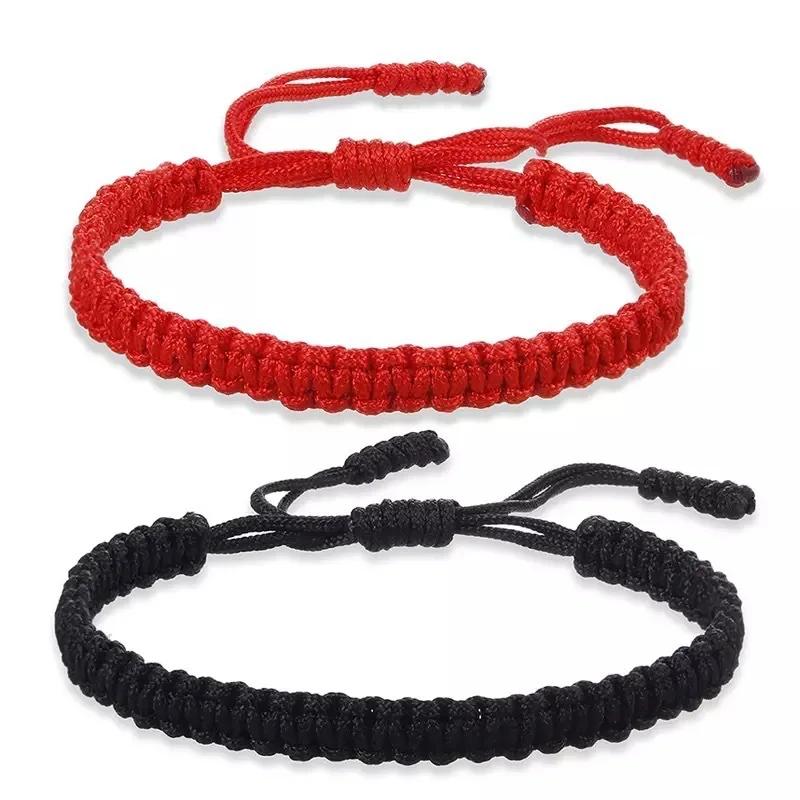 Handmade Braid String Bracelets For Women Red Black Woven Rope Adjustable Knots Bracelet Men Wrist Strap Friendship Jewelry