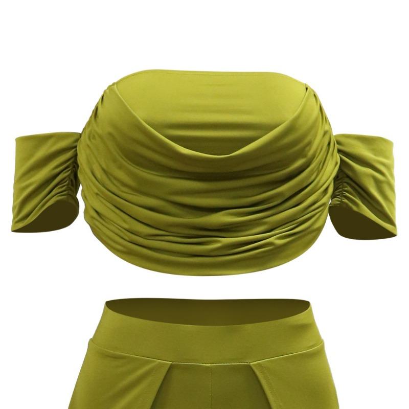 Women's New Fashion Casual Suit Bust Open Wide Leg Trousers