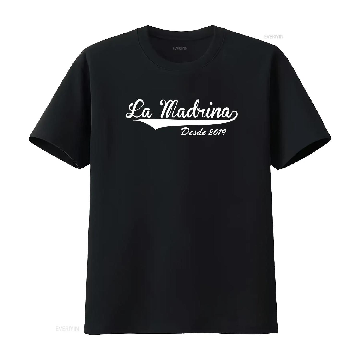 La Madrina Desde 2019 T shirt Baptism new Godmother for tee vintage Washed Breathable Versatile designer clothes Comfortable S