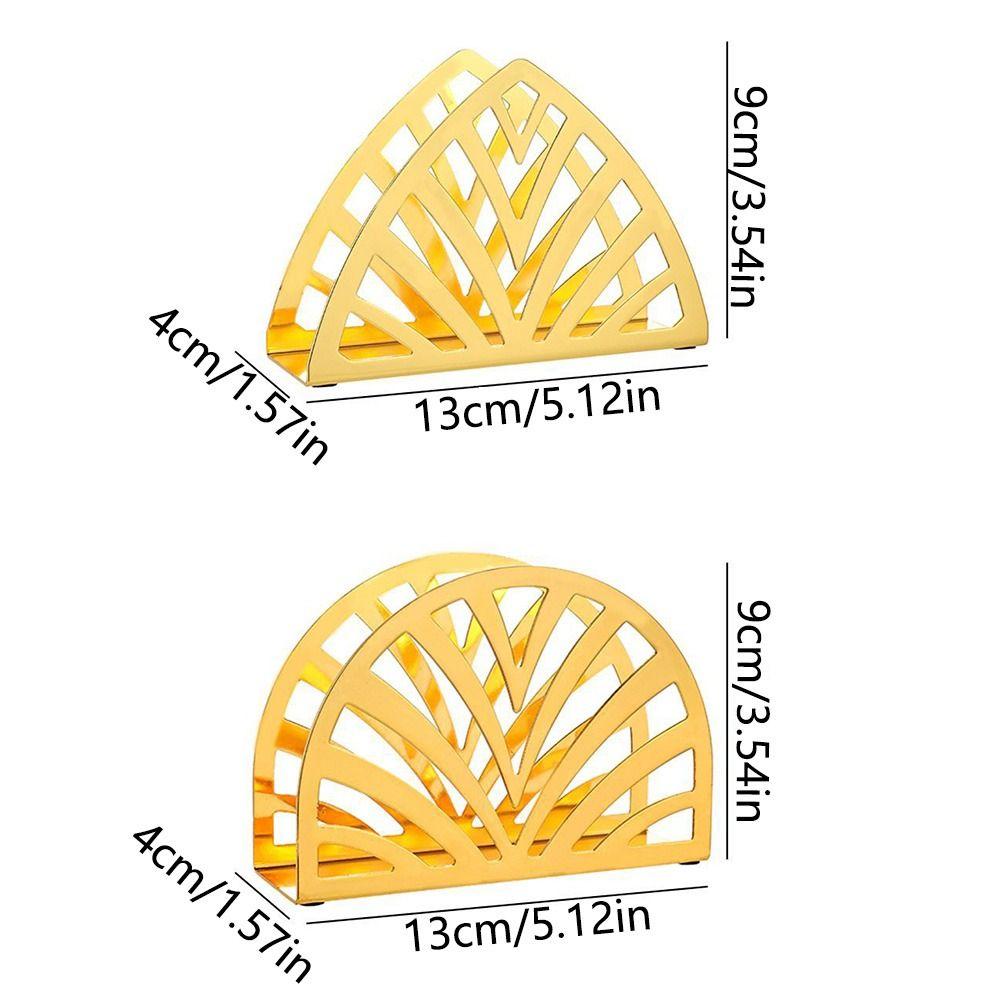 Non-slip Bottom Iron Art Paper Towel Holder Hollow Desktop Tissue Stand  Home