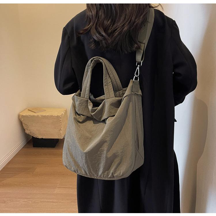 Canvas Large-capacity Bag 2024 New Korean Version Handbag Bag Large Bag Shoulder Leisure Student Bag