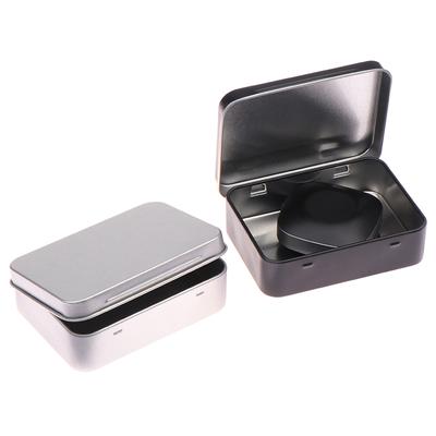 Schwarz/Silber Mattierte Haushalts-Bügeleisen Aufbewahrungsbox Metallbox Verzinnt Behälter Leer Klappdeckel Kleine Leere Aufbewahrungsbox