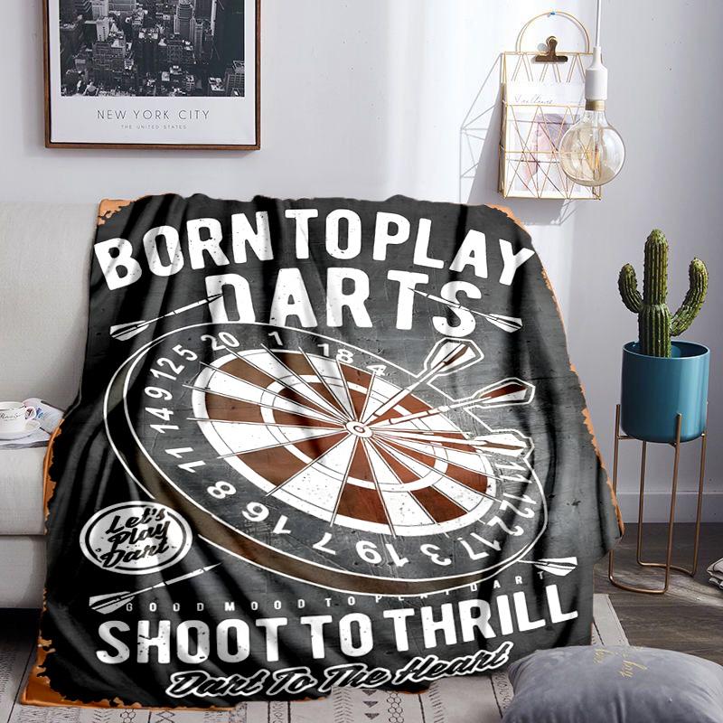 Throw Darts Printed Blanket Lightweight Flannel Bedding Blanket Perfect for Travel, Camping, Living Rooms, Offices, Sofas, Fan Christmas Gift