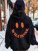 Geometric Pattern High Street Trendy Fashion Versatile Pattern Print, Autumn/Winter Casual Women'S Hoodie