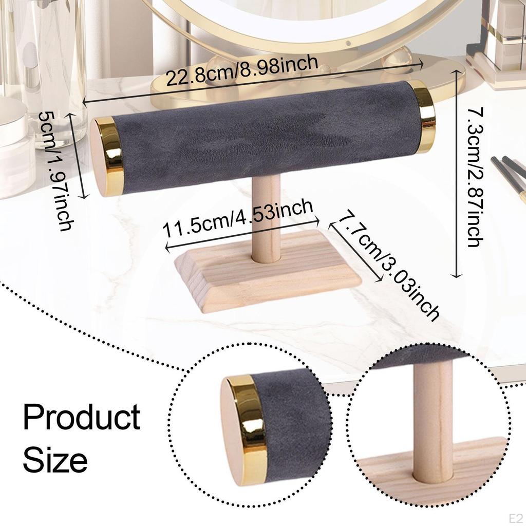 Bangle Holder Display Stand for Jewelry Storage with Wooden Base