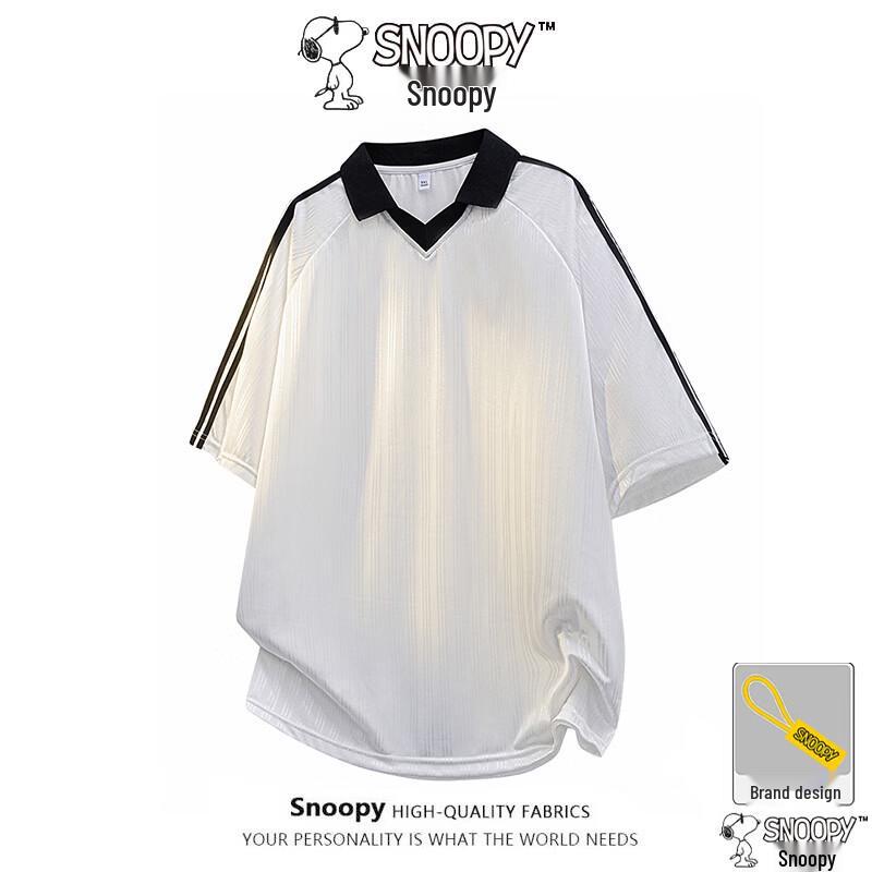 SNOOPY Men s American Style Loose Fit Short Sleeve T-Shirt 2XL белый