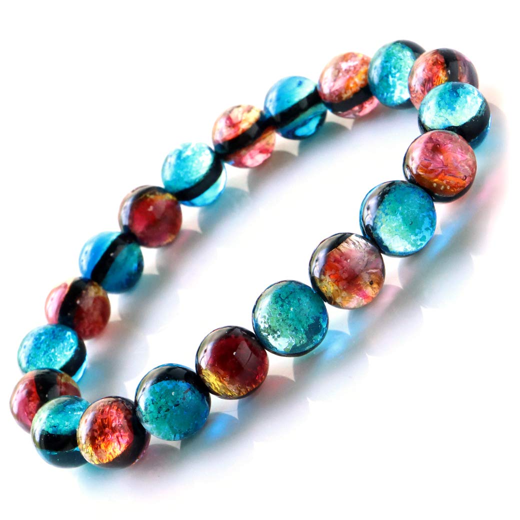 

Firefly Glass Bracelet 10mm Dragon Ball Okinawa Accessories [GOLD STONE]
