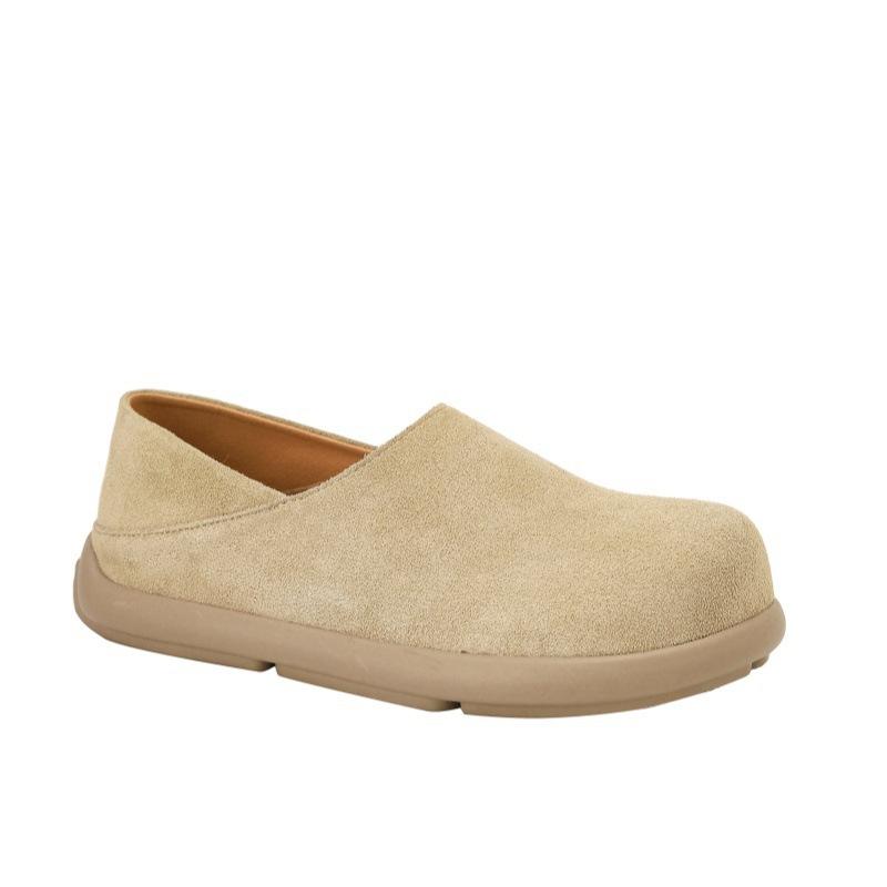 Женская обувь Коровья замша Кожа Повседневная обувь Женские лоферы Натуральная кожа Новые Ретро Балетки Женские Удобная Женская обувь 35 легкие хаки