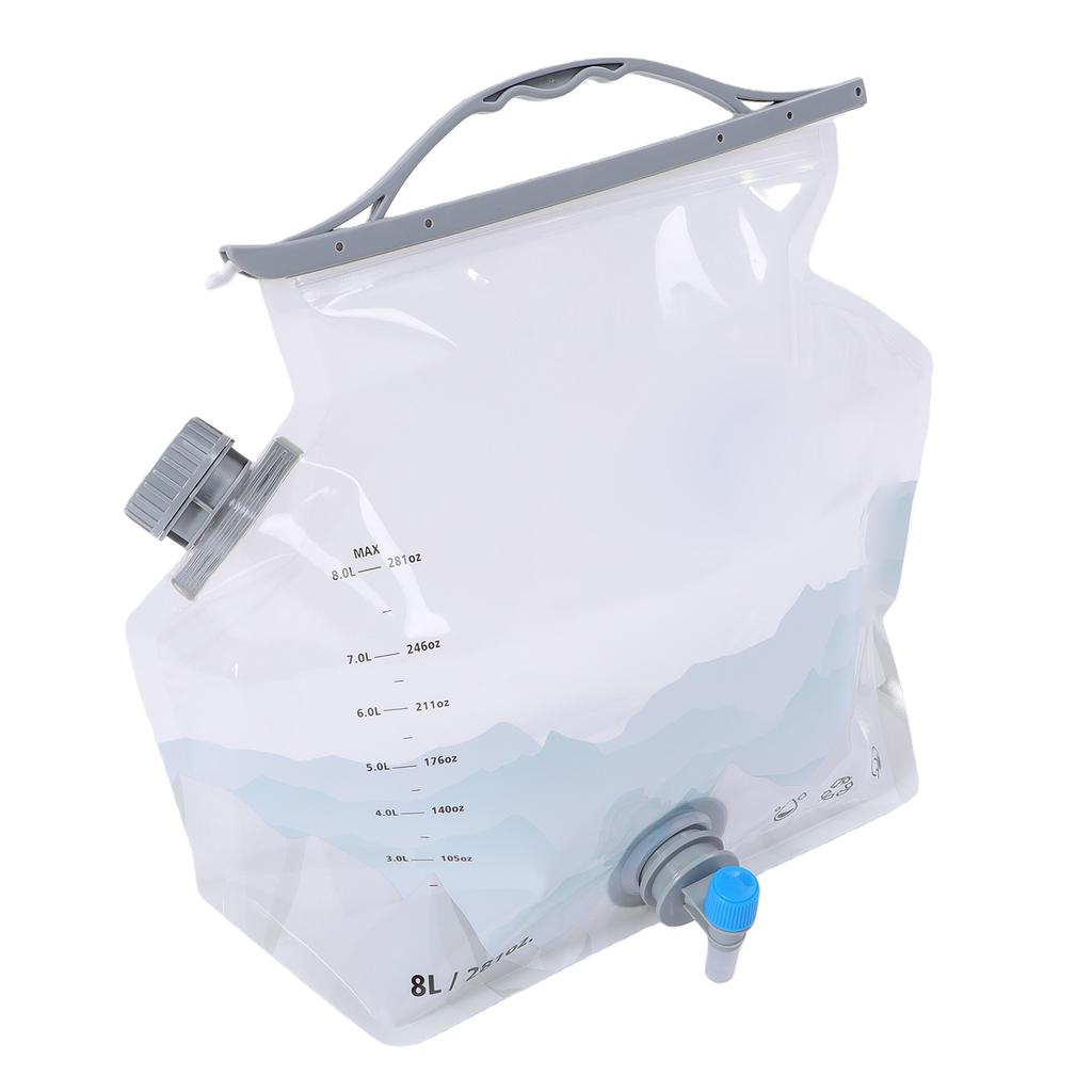 8L Water Storage Bag Large Capacity Faucet Design Portable Foldable Water Container Bag for Camping