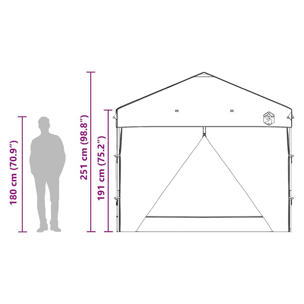 Pop Up Gazebo Tent Blue 290 X 290 X 251 Cm Fabric