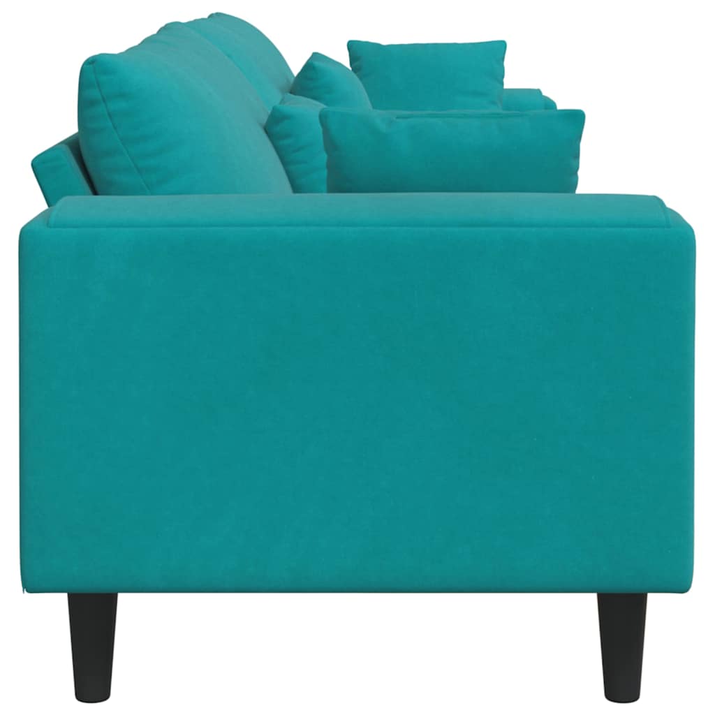 Turquoise Sofa 250 X 77 X 76 Cm Velvet