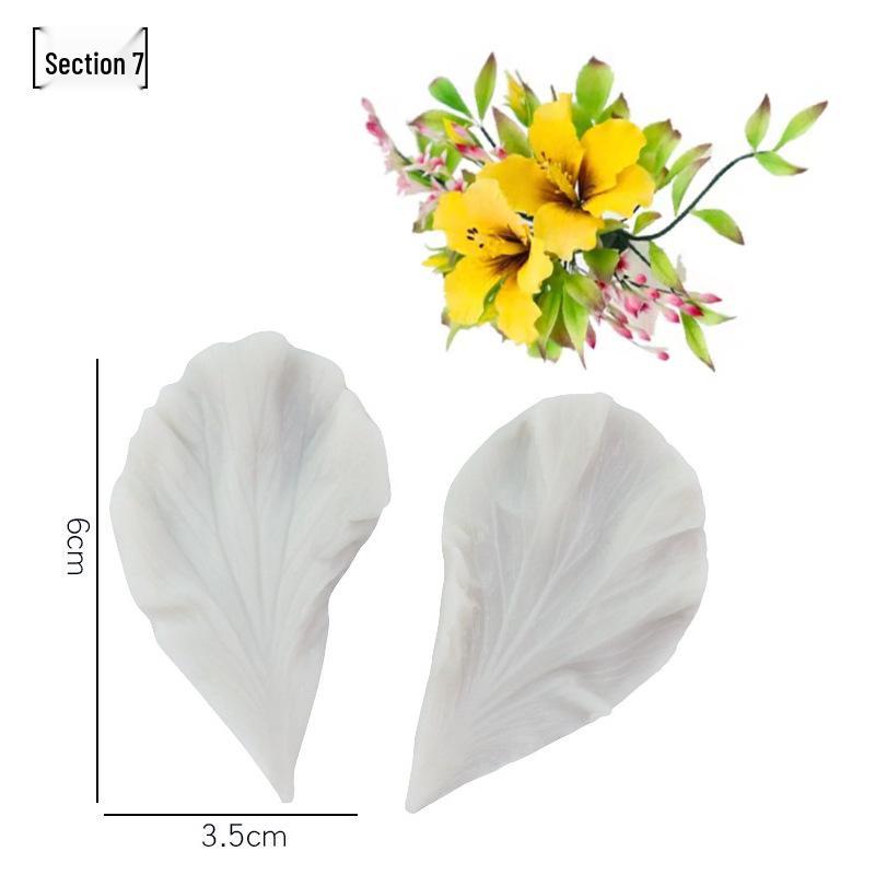Blütenblatt Silikon Fondant Form Set - Lebensmittelqualität für Baum- und Blumenprägung.