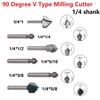 Drill Bit Router Bits Solid Hardened Steel 1/4inch 6.35mm