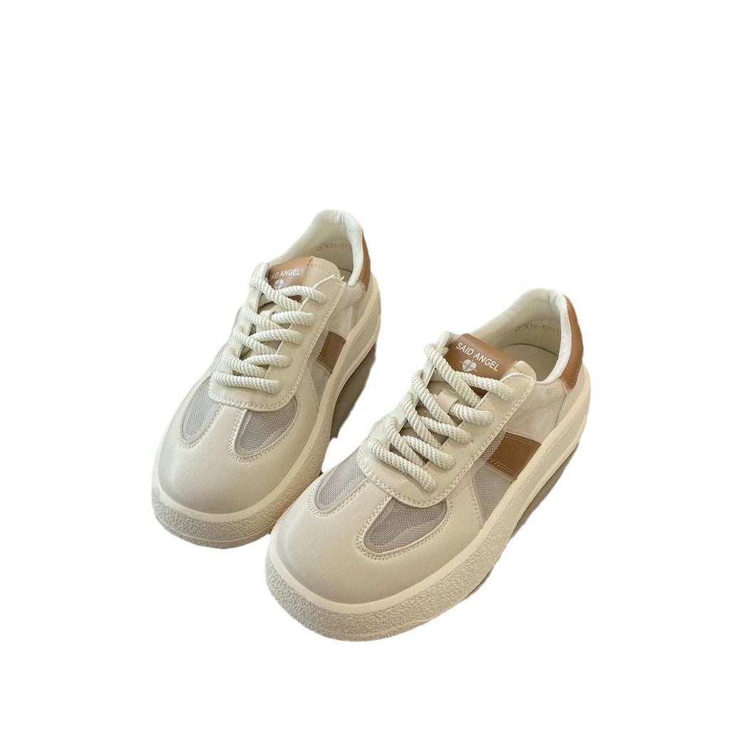 Frühling neue Damen Schuhe Mesh dicksohlige Muffin Schuhe erhöht kleine lässige Board Schuhe Schnürer atmungsaktiv