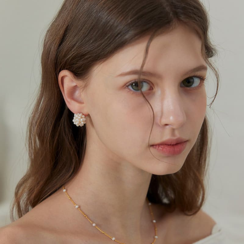 murmur [925silver]Pearl point ball necklace