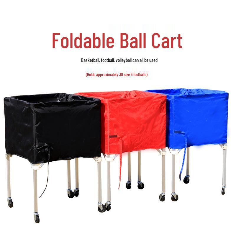 Portable Folding Ball Cart for Basketball, Football, and Volleyball Storage