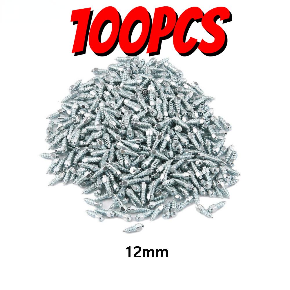 12mm Car Tire Studs Screws Nails Anti-Slip Anti-Ice for Truck Wheel Tyre Snow Spikes Set Motorcycle Alloy Tire Studs Accessories