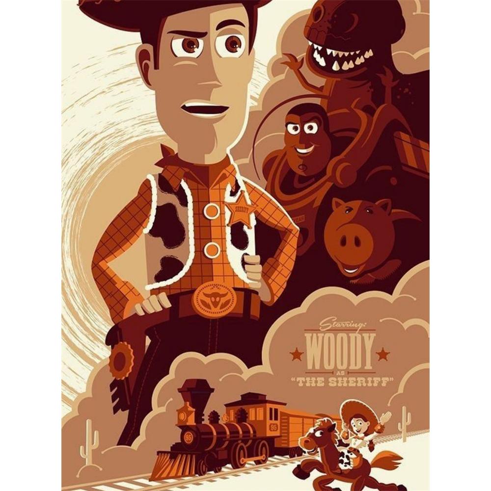 

Disney Diamond Painting Toy Story Woody Illustration Cute Cartoon Cross Stitch Complete Set Creative Sewing Mosaic 5D DIY Home Decor Round 20x30cm
