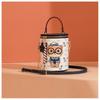 BEIBAOBAO New Cute Cartoon Cat Round Handbags High Texture PU Waterproof Women's One Shoulder Bag Popular Niche Small Basket Bags for Goddess Day Gift