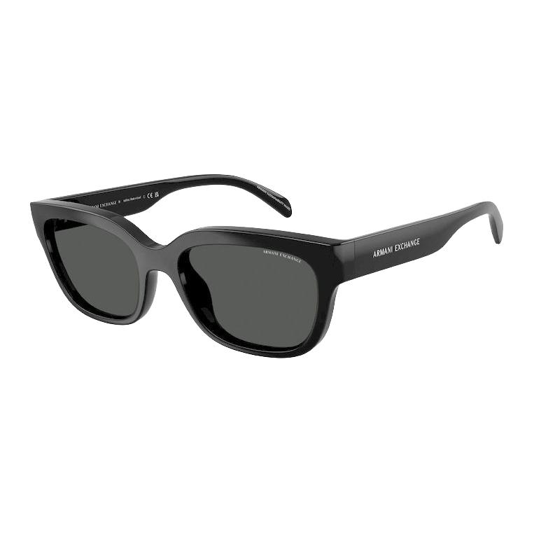 

EMPORIO ARMANI Side Logo Design Square Sunglasses Unisex Couple Black F чёрный