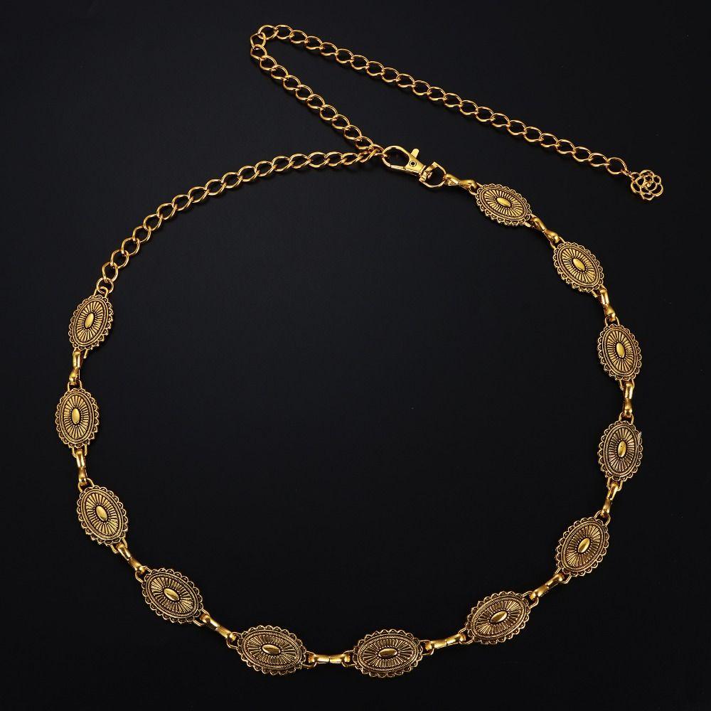 Adjustable Metal Waist Chain Belt Skinny Decorated Waist Belt Boho Chain Belt for Women